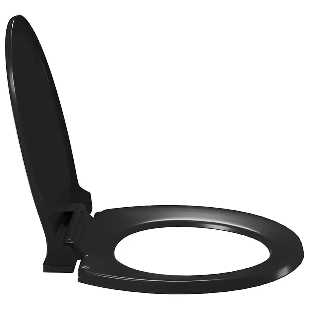 Toilet Seat Standard Bowl Black Soft Close Quick Release Bathroom Fixture