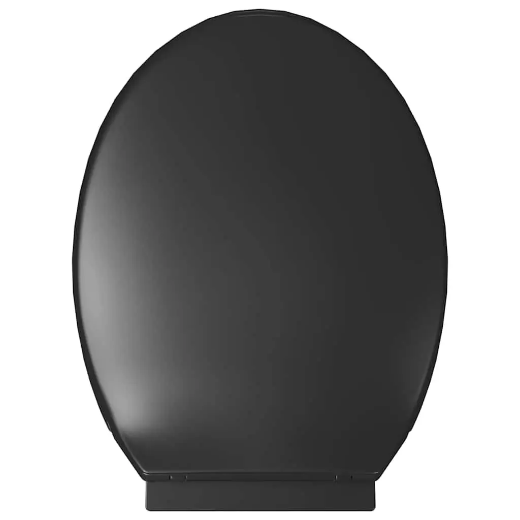Toilet Seat Standard Bowl Black Soft Close Quick Release Bathroom Fixture