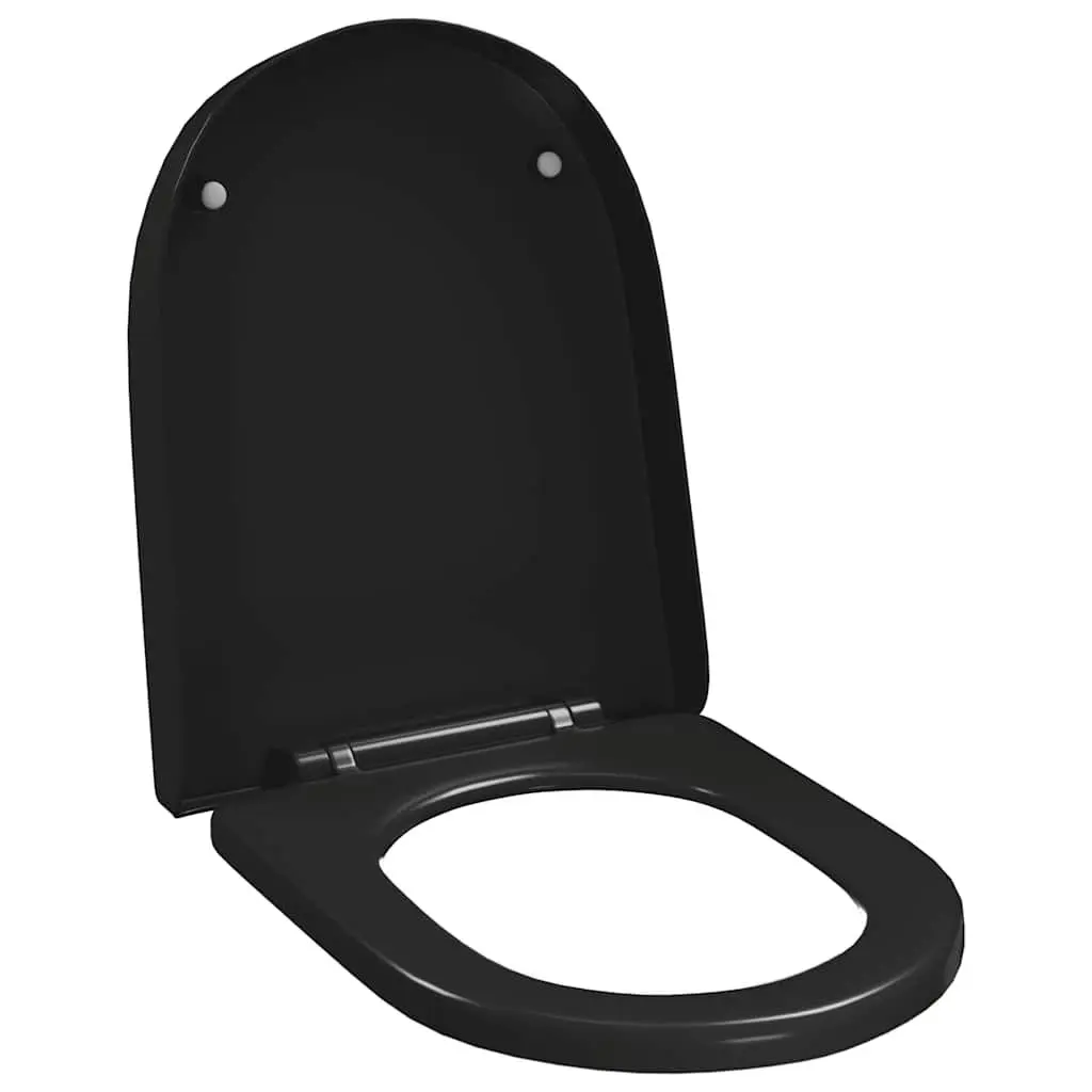 Soft-close Toilet Seat for Bathroom Standard Size Black