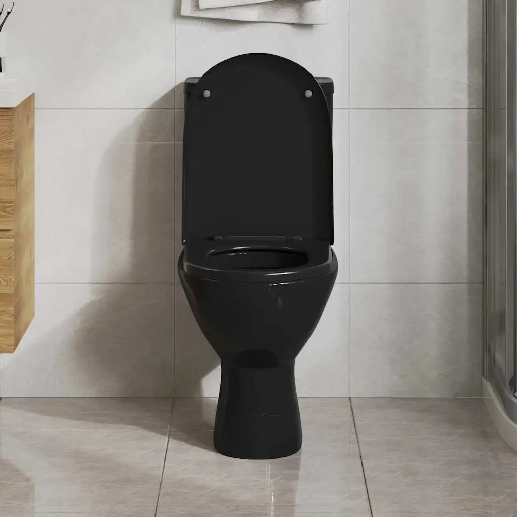 Soft-close Toilet Seat for Bathroom Standard Size Black