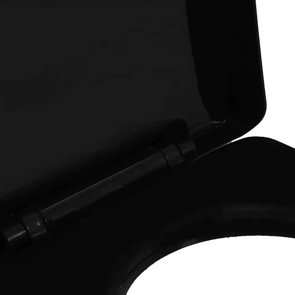 Toilet Seat Black Quick Release Soft Close Standard Bowl Size Bathroom