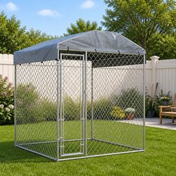 Specifications of Silver Outdoor Dog Kennel with Canopy Top