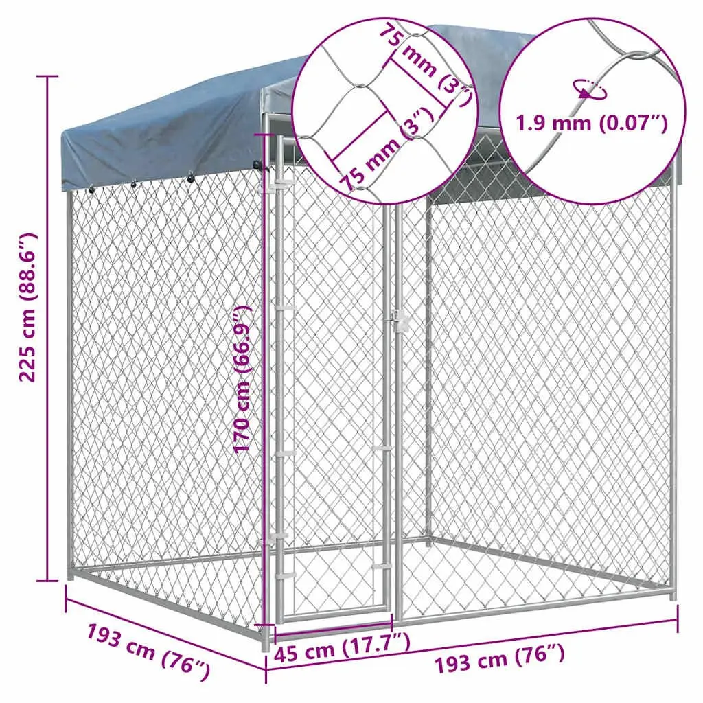 Dog Kennel Outdoor Use 193x193x225cm