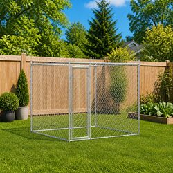 Dog Kennel Outdoor Large Exercise Enclosure Run Pen Mesh Play Area Silver