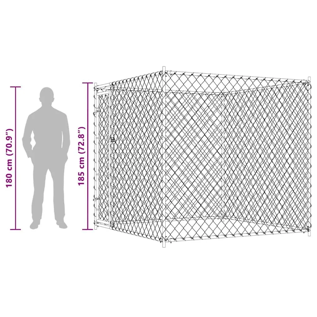 Dog Kennel Outdoor Large Exercise Enclosure Run Pen Mesh Play Area Silver