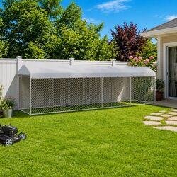 Spacious Dog Kennel - 760 x 190 x 225 cm, Galvanised Steel