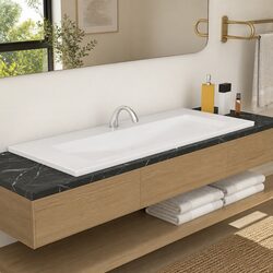 Ceramic Bathroom Basin: 101 x 39.5 x 18.5 cm