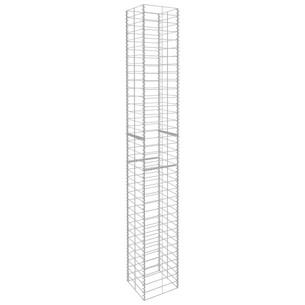 Gabion Baskets 3pcs 25x25x197cm Galvanised Steel Retaining Wall Fencing Barrier