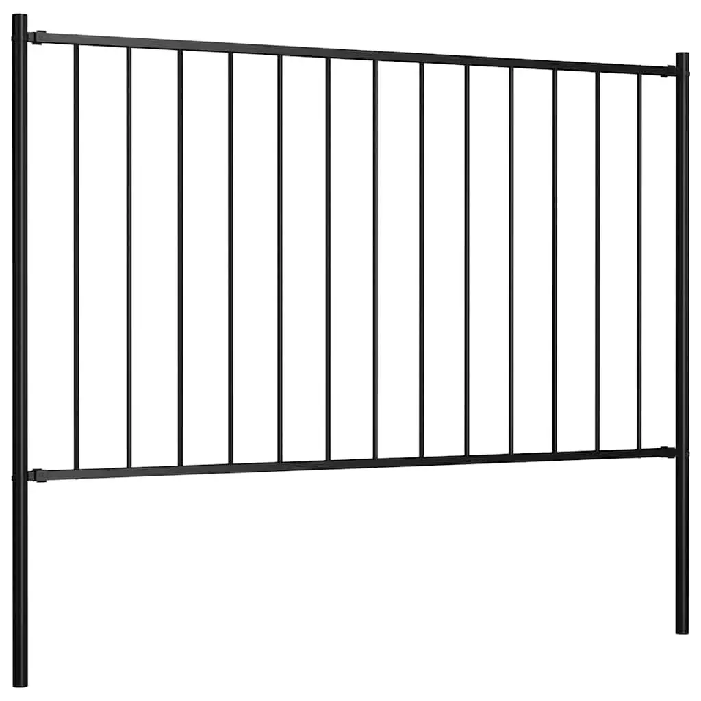 Steel Fence Panel Garden 1.7x1m Black