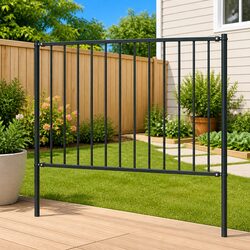 Steel Fence Panel with Integrated Posts - 1.7 x 1 m