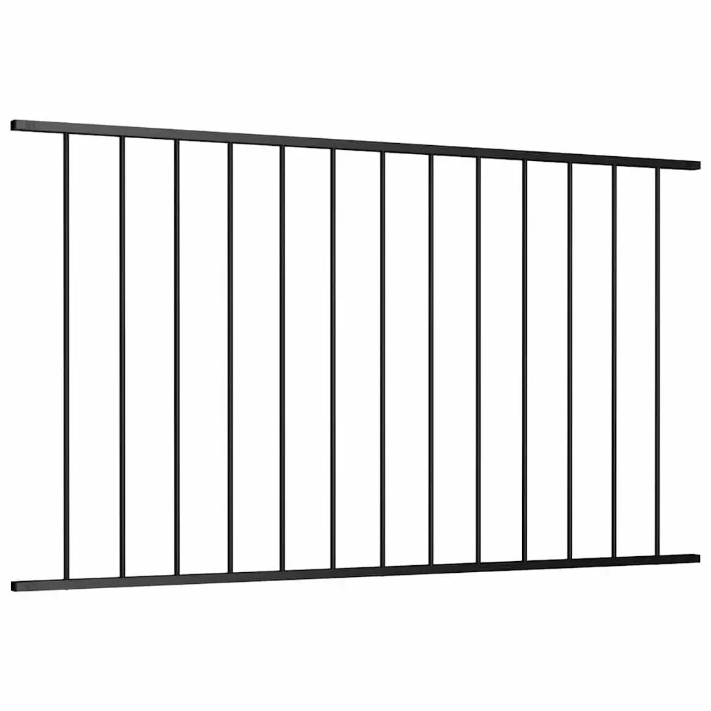 Steel Fence Panel for Garden 1.7 x 1.17 m Black Outdoor Screening