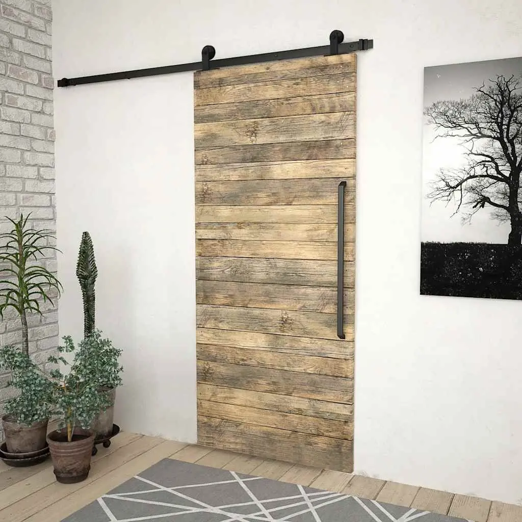 Sliding Door Hardware Kit 200cm Track Rail Rollers Floor Guide Barn Kitchen