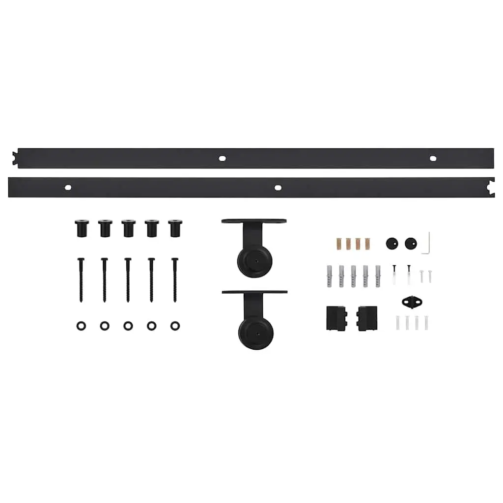 Sliding Door Hardware Kit 200cm Track Rail Rollers Floor Guide Barn Kitchen