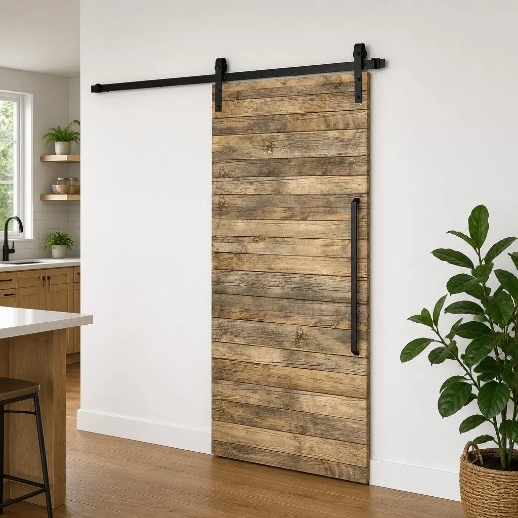Sliding Door Hardware Kit with 200cm Steel Track Components
