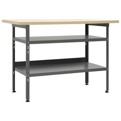 Heavy-Duty Steel Workbench 120x60x85cm Grey