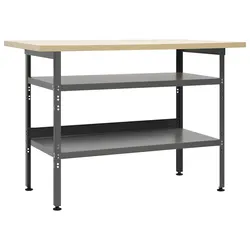 Heavy-Duty Steel Workbench 120x60x85cm Grey