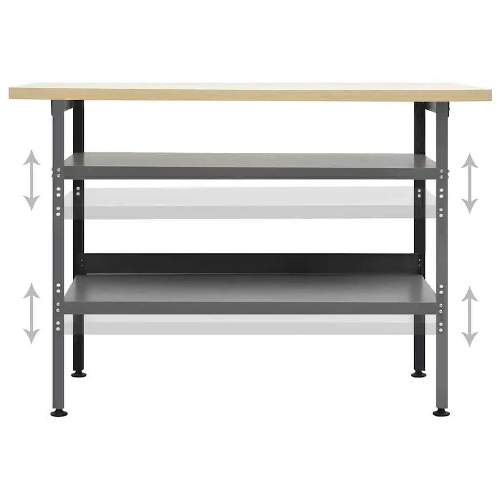 Heavy-Duty Workbench for Garage Workshop 120x60x85cm Steel