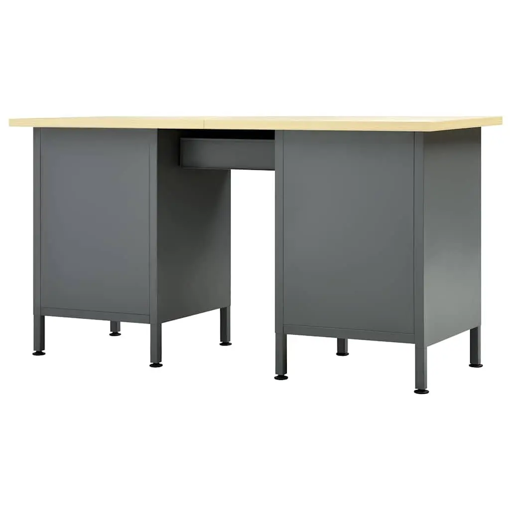 Heavy Duty Workbench for Workshop 160x60x85cm with 6 Drawers and Lockable Cabinet