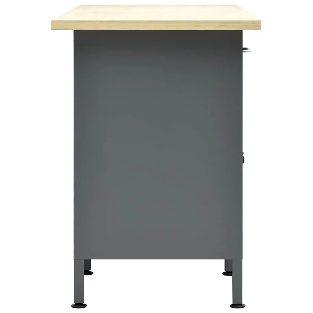 Heavy Duty Workbench for Workshop 160x60x85cm with 6 Drawers and Lockable Cabinet