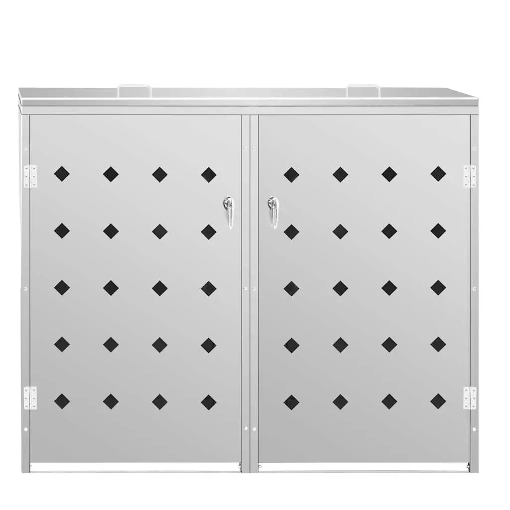 Double Wheelie Bin Shed for Garden 240L Stainless Steel