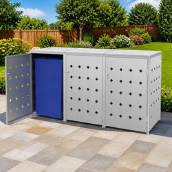 Triple Wheelie Bin Shed 240L Garbage Storage Box Garden Waste Container