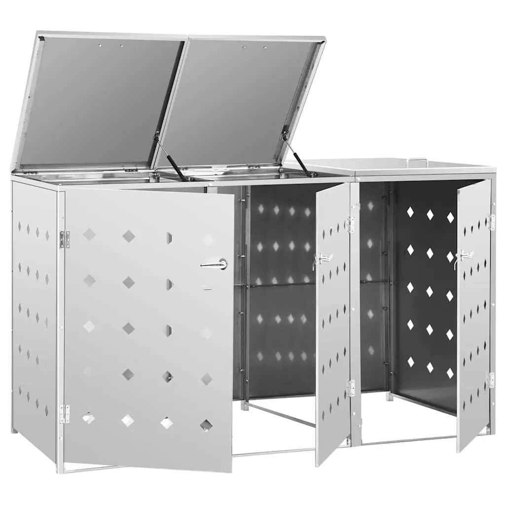 Triple Wheelie Bin Shed, 240L Capacity