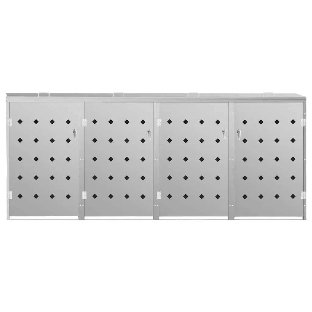 Wheelie Bin Shed for Garden 240 L Silver