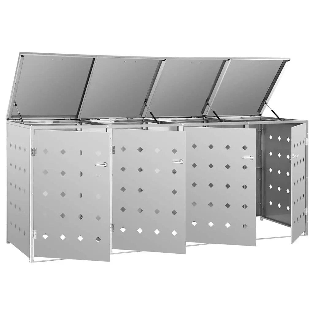 Wheelie Bin Shed for Garden 240 L Silver
