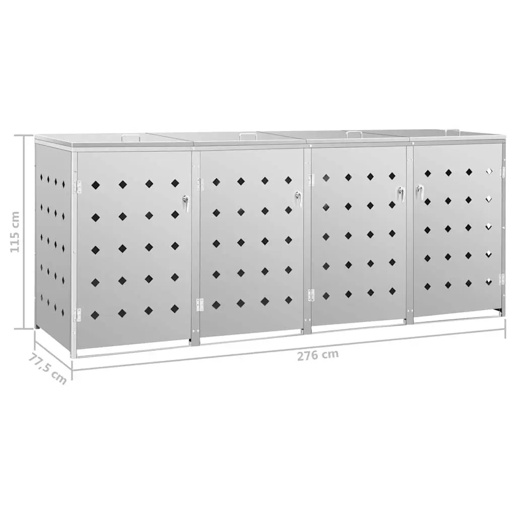 Wheelie Bin Shed for Garden 240 L Silver