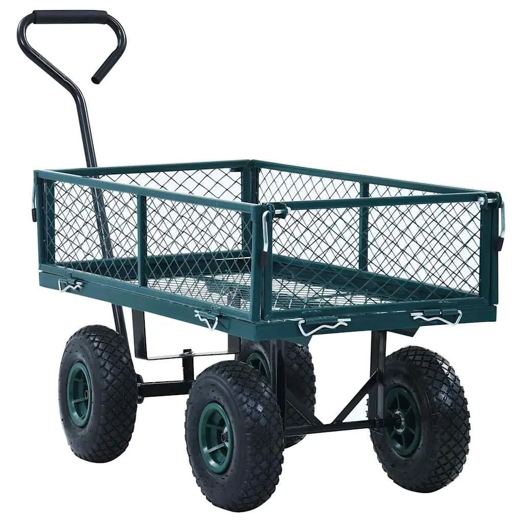 Garden Hand Trolley for Outdoor Use Heavy-Duty Steel Construction with Pneumatic Wheels