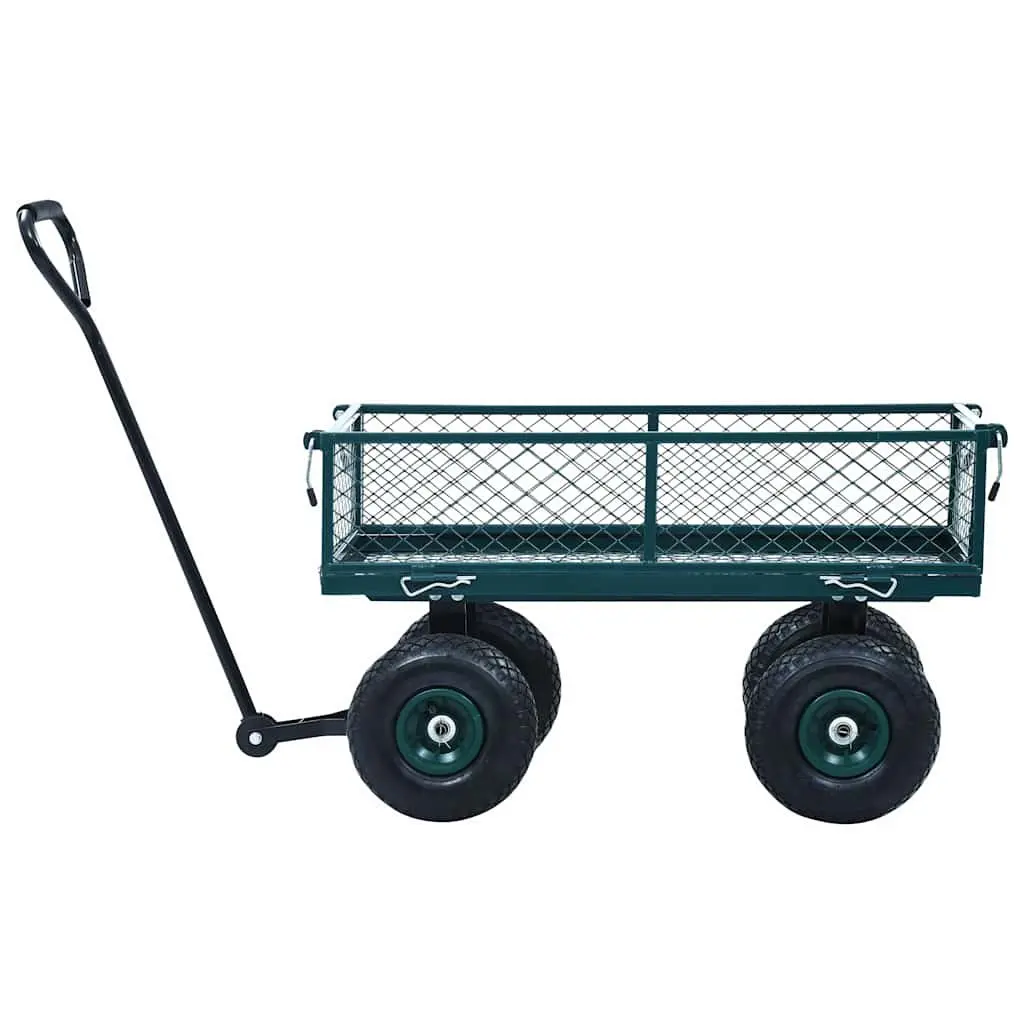 Garden Hand Trolley for Outdoor Use Heavy-Duty Steel Construction with Pneumatic Wheels