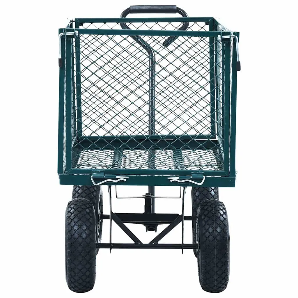 Garden Hand Trolley Outdoor Use Heavy Duty Steel Cart Green