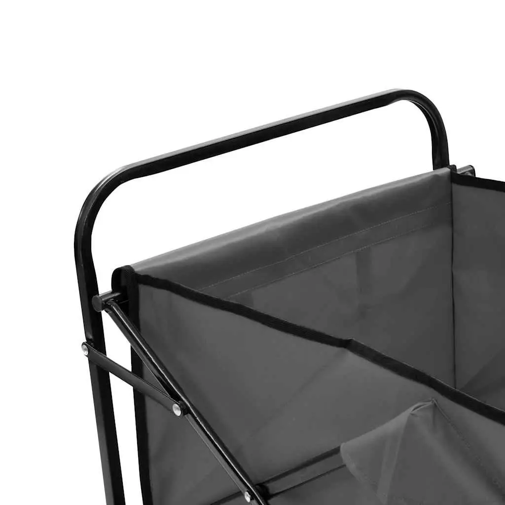 Folding Hand Trolley Garden Wagon Steel Frame Oxford Fabric 75kg Capacity