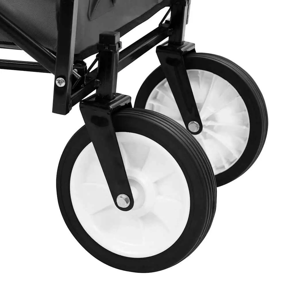 Folding Hand Trolley Garden Wagon Steel Frame Oxford Fabric 75kg Capacity
