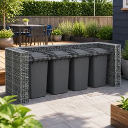 Gabion Wall Garbage Bin Enclosure 320L x 100W x 120H cm