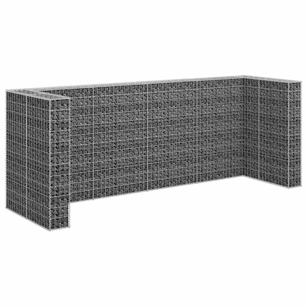 Gabion Wall Enclosure for Garden or Patio 320x100x120 cm Silver Steel Mesh
