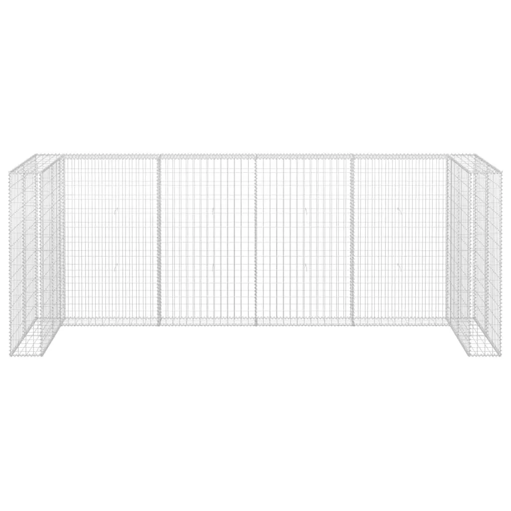 Gabion Wall Enclosure for Garden or Patio 320x100x120 cm Silver Steel Mesh