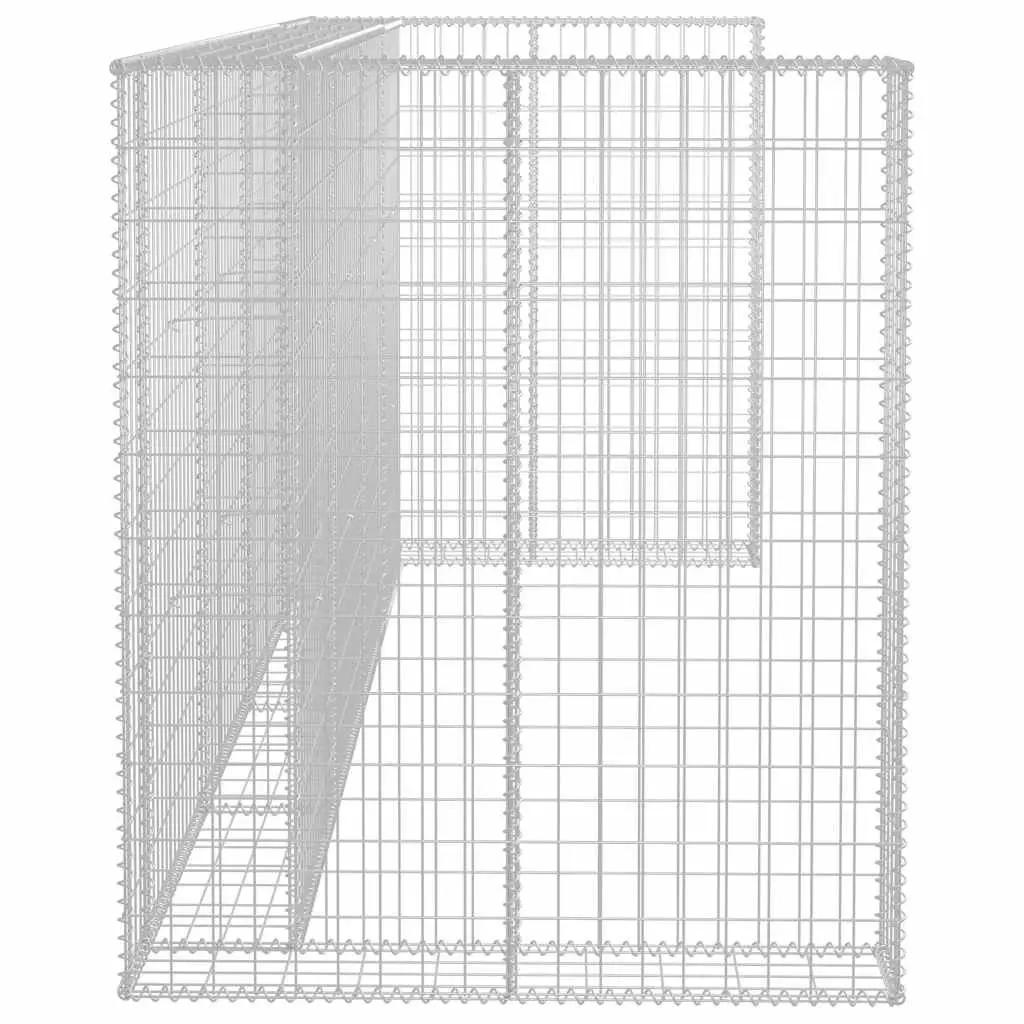 Gabion Wall Enclosure for Garden or Patio 320x100x120 cm Silver Steel Mesh