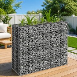 Gabion Planter 90x30x90cm Made of Silver Galvanised Steel