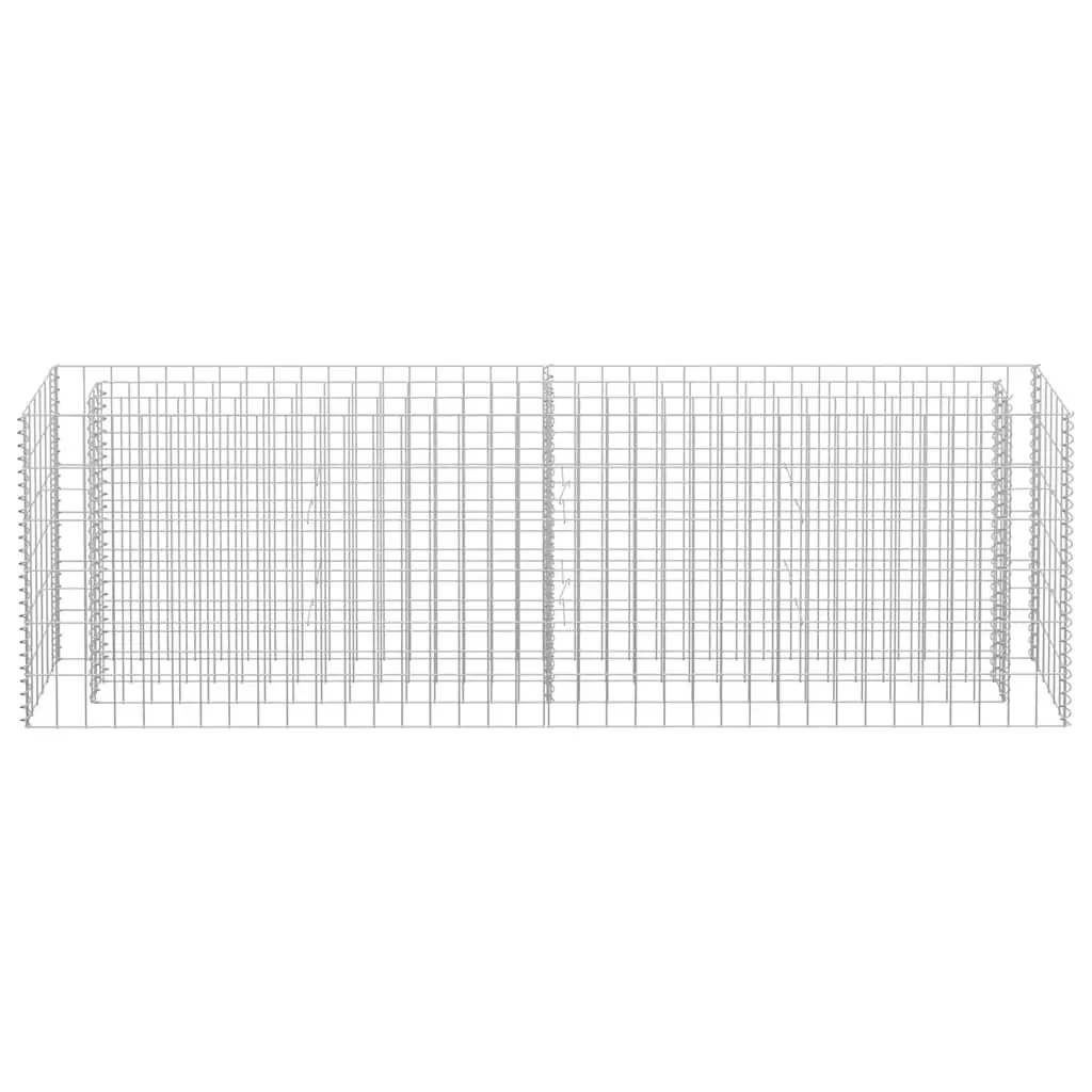 Gabion Raised Garden Bed Galvanised Steel 180x30x60cm Silver Planter Border
