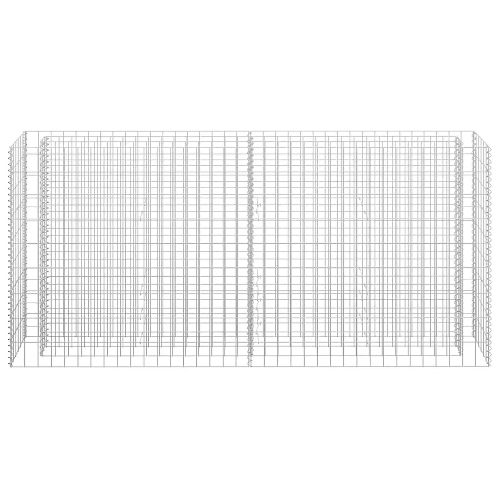 Gabion Raised Bed Galvanised Steel Garden Planter Border Flower Box 180x30x90cm