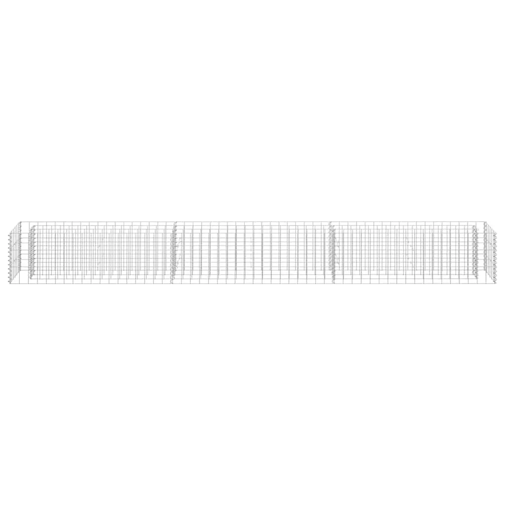 Gabion Raised Bed Galvanised Steel Garden Planter Border Flower Box 270x30x30cm