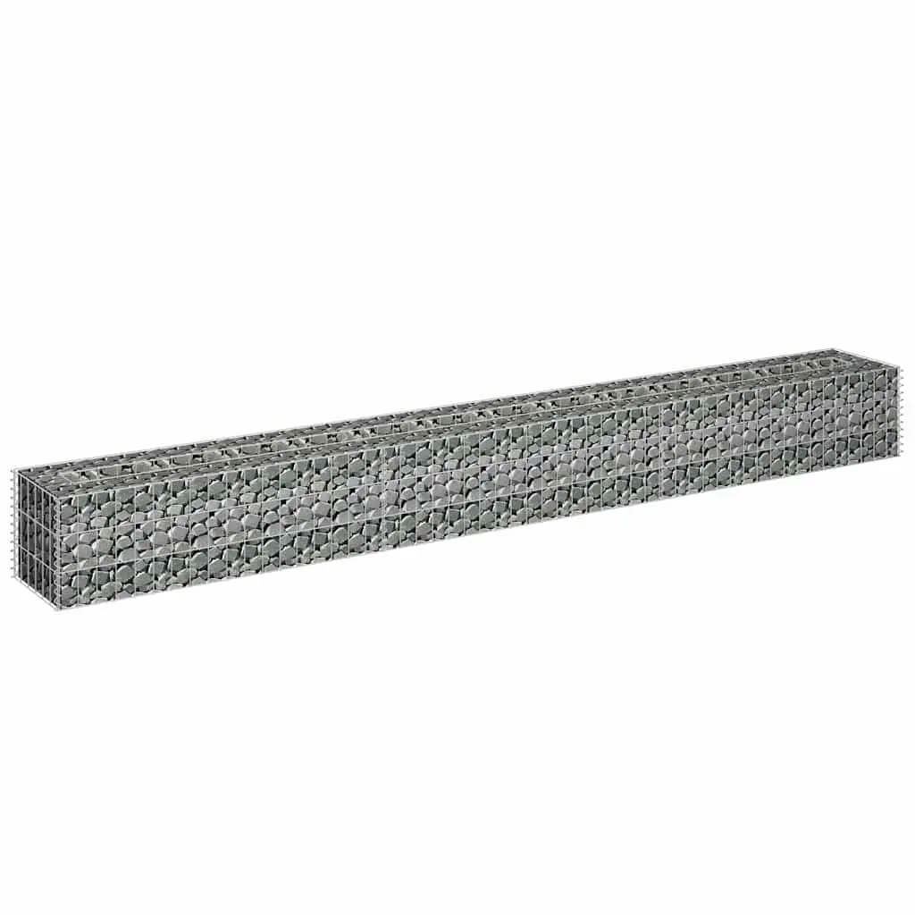 Gabion Raised Bed Galvanised Steel Garden Planter Border Flower Box 270x30x30cm