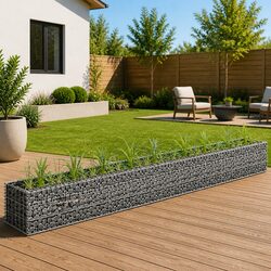 Gabion Raised Garden Bed Dimensions 360x30x30 cm, Steel Material