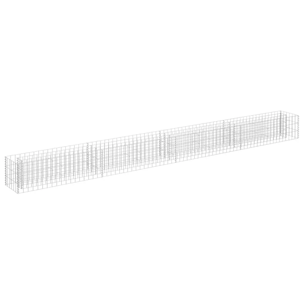 Gabion Raised Garden Bed Planter Box for Garden or Patio Silver Galvanised Steel 360x30x30 cm