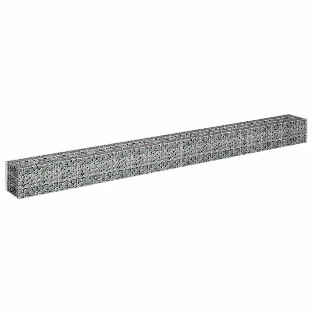 Gabion Raised Garden Bed Planter Box for Garden or Patio Silver Galvanised Steel 360x30x30 cm