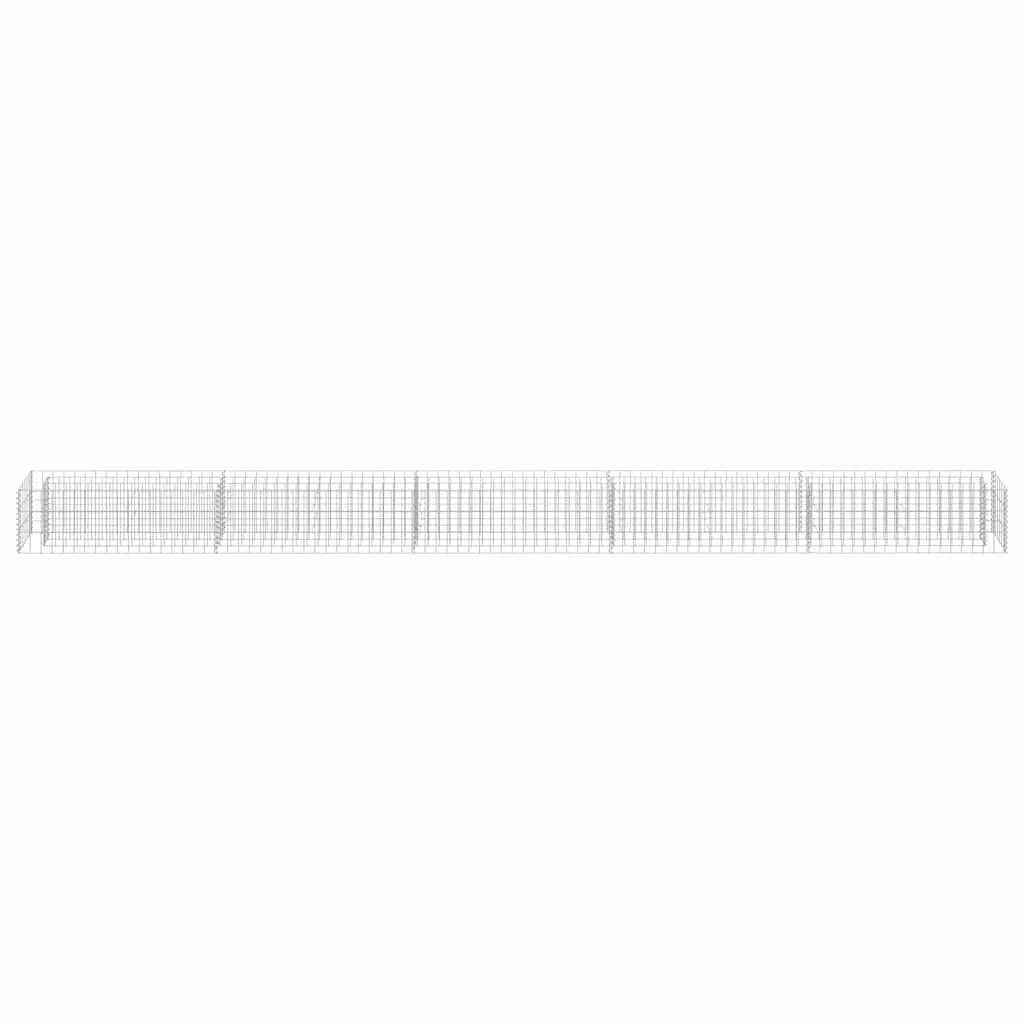 Galvanised Steel Gabion Raised Bed Garden Planter 450x30x30cm Silver Outdoor Use
