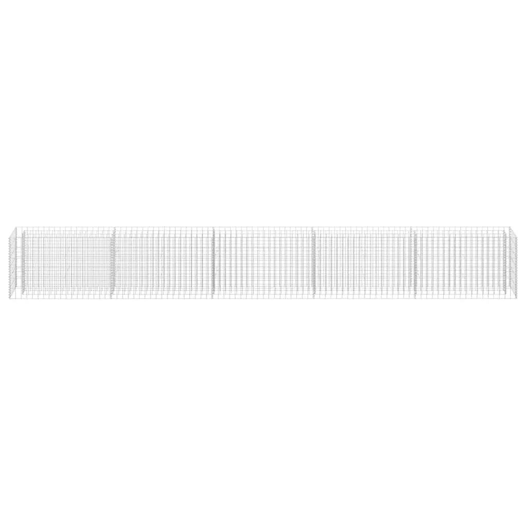 Galvanised Steel Garden Planter Raised Bed 450x30x60cm Silver for Outdoor Use