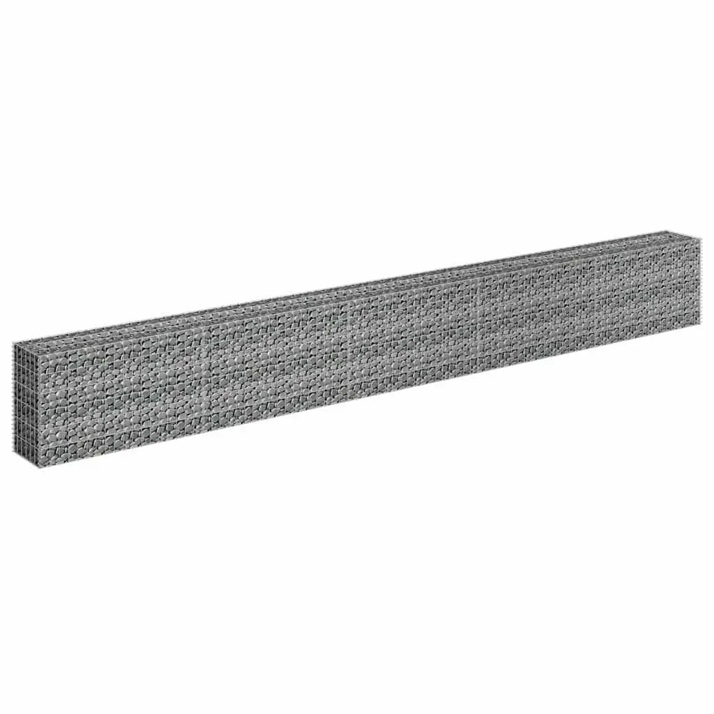 Galvanised Steel Garden Planter Raised Bed 450x30x60cm Silver for Outdoor Use