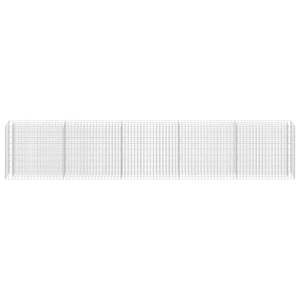 Gabion Raised Bed Garden Planter Silver Galvanised Steel 450x30x90cm